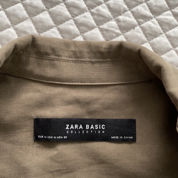 Zara Khaki Olive Green Lightweight Jacket with Adjustable Sleeves and Waist - Picture 8 of 12